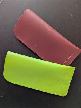 Minor History Leather Eyeglass Cases in Lime Green and Burgundy
